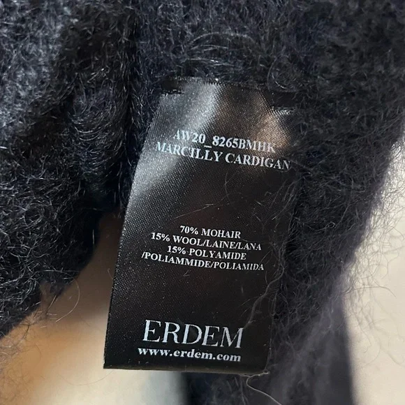 Erdem Black Mohair Marcilly Cardigan Sweater Womens Large - Picture 5 of 7